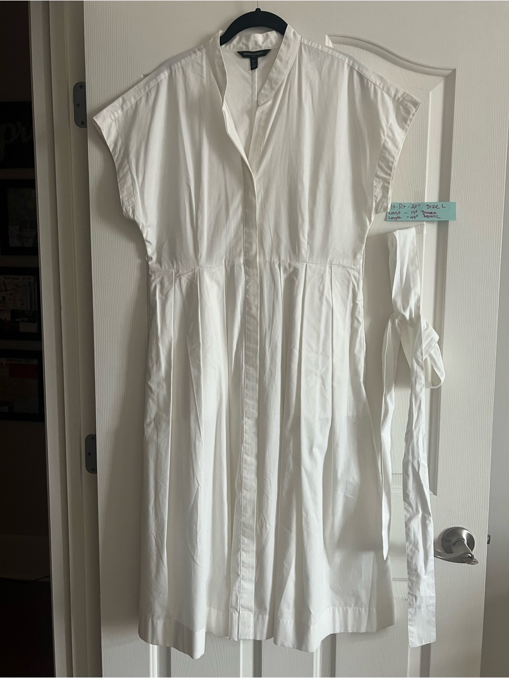 Banana Republic White Shirt Dress with Collar